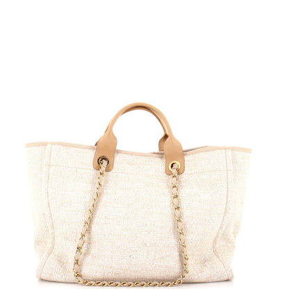 Chanel Deauville Tote Raffia With Glitter Detail Medium
