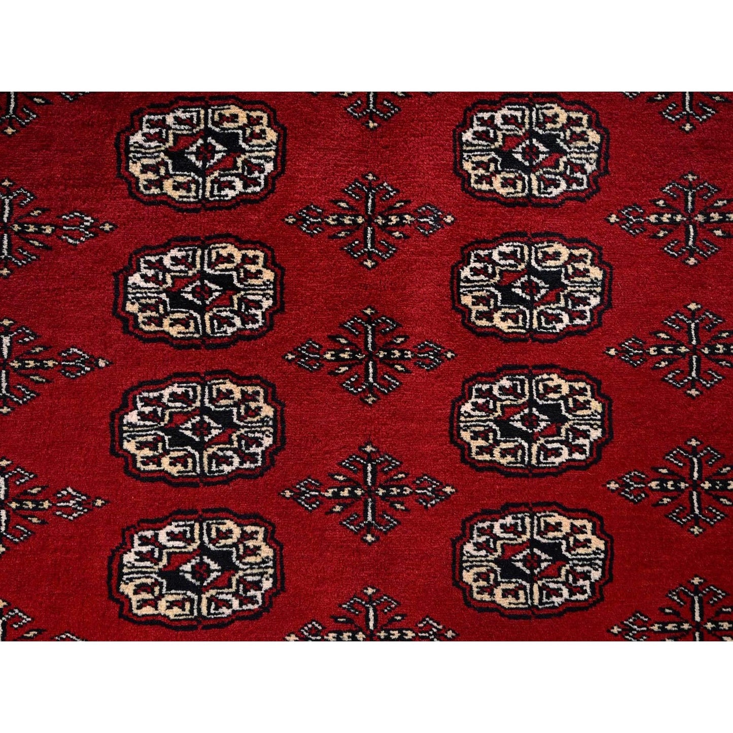 Knotted 6'x9' Red Princess Bokara Tribal Medallions Rug Soft Wool Hand