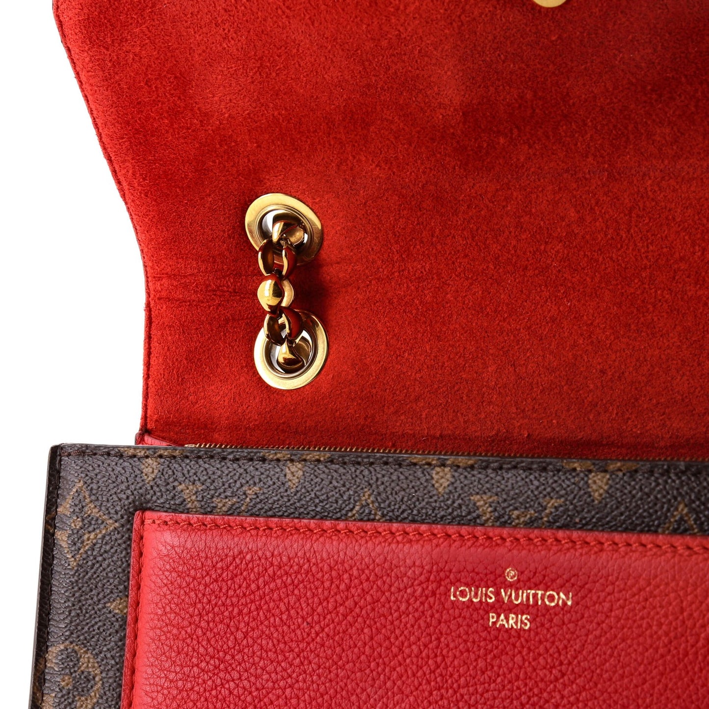 Leather Louis Vuitton Victoire Handbag Monogram Canvas and