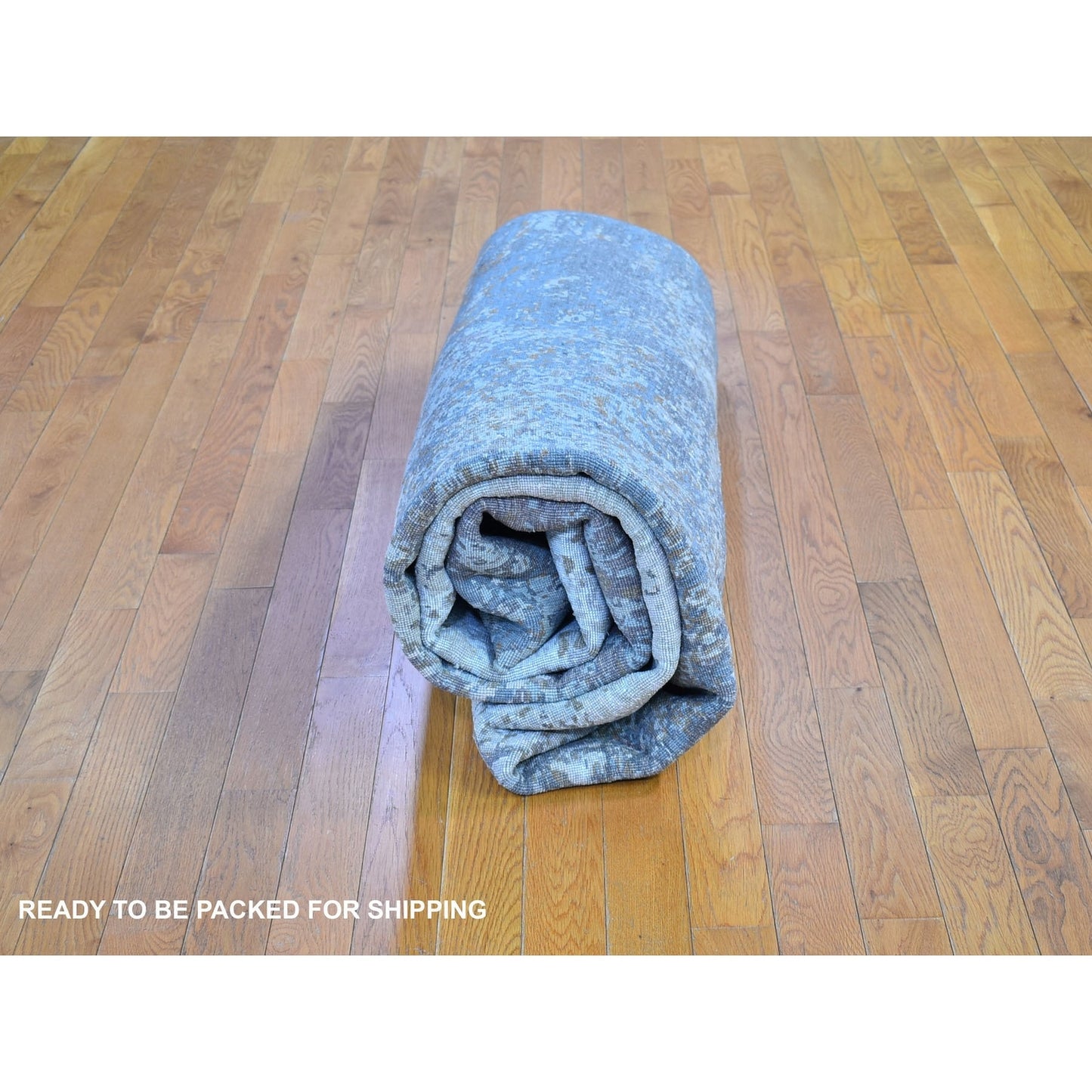 8'1"X10' Blue Wool Farsian Knot With Abstract Design Hand Knotted Rug