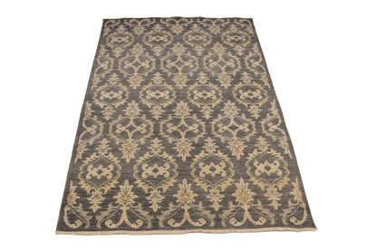 Hand-Knotted Transitional Rug Antique-Washed