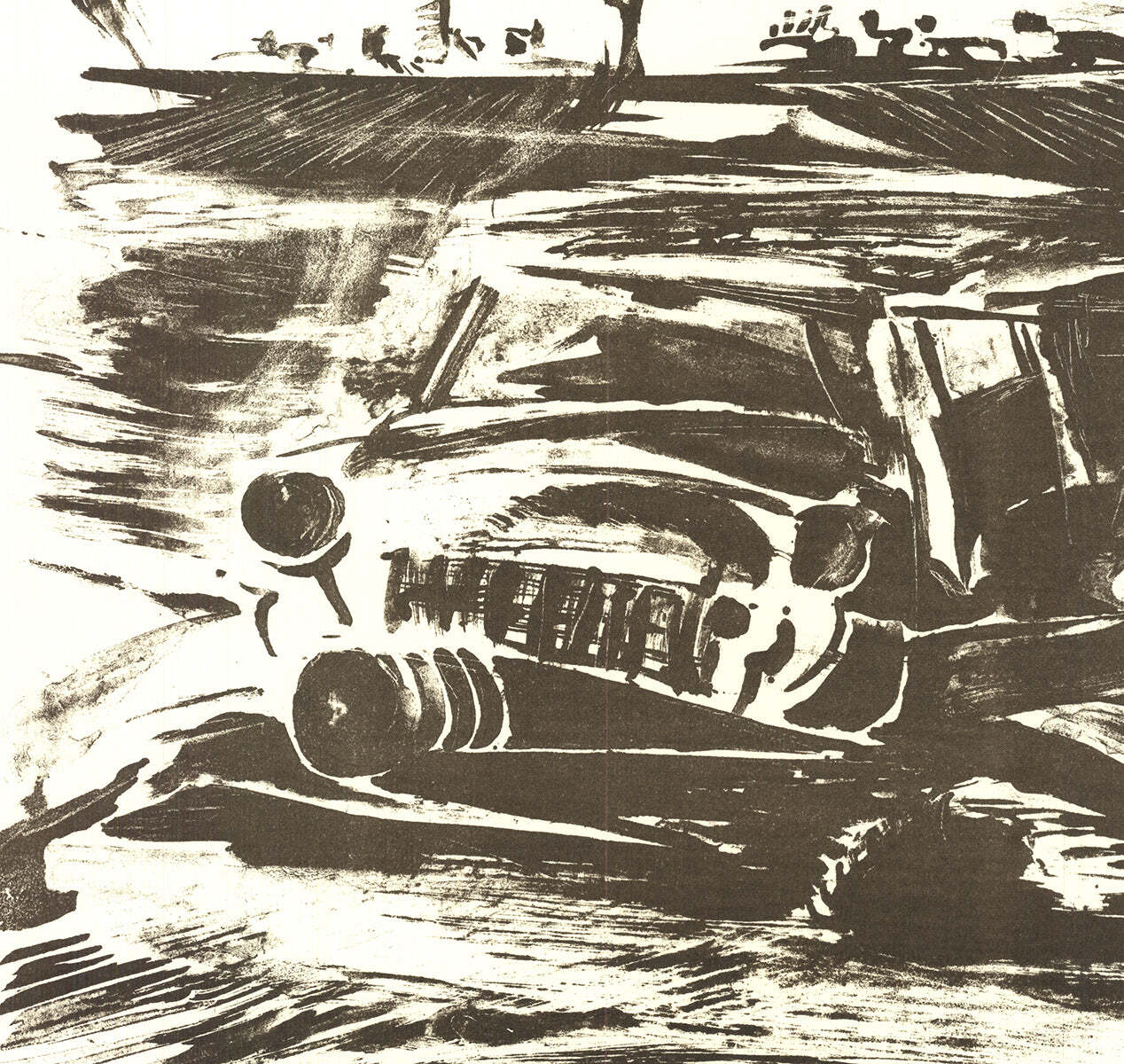 Artist Unknown Requiem For General Moteurr " Lithograph Contemp