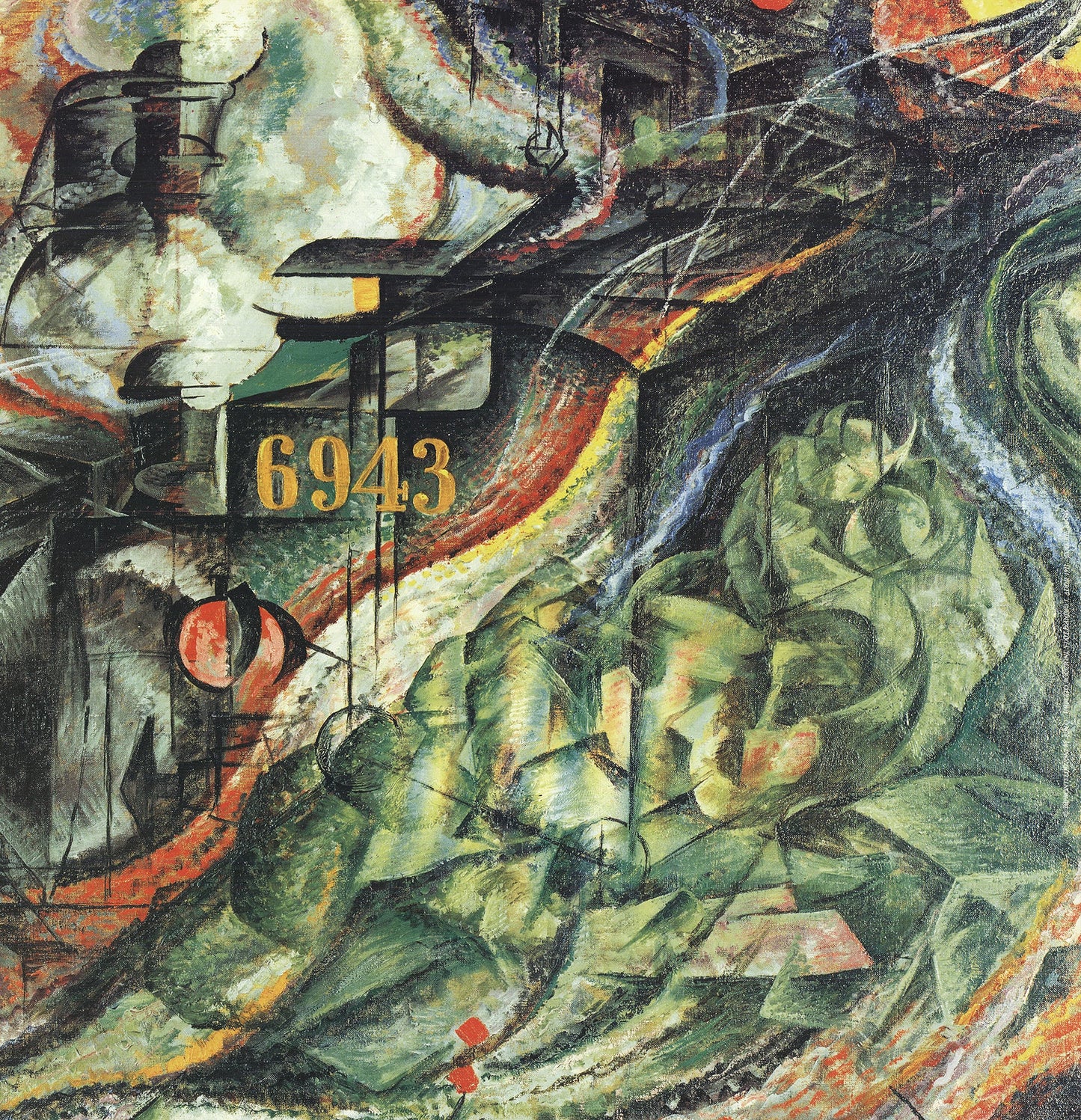 Umberto Boccioni The Farewells " Offset Lithograph Contemporary Green, O