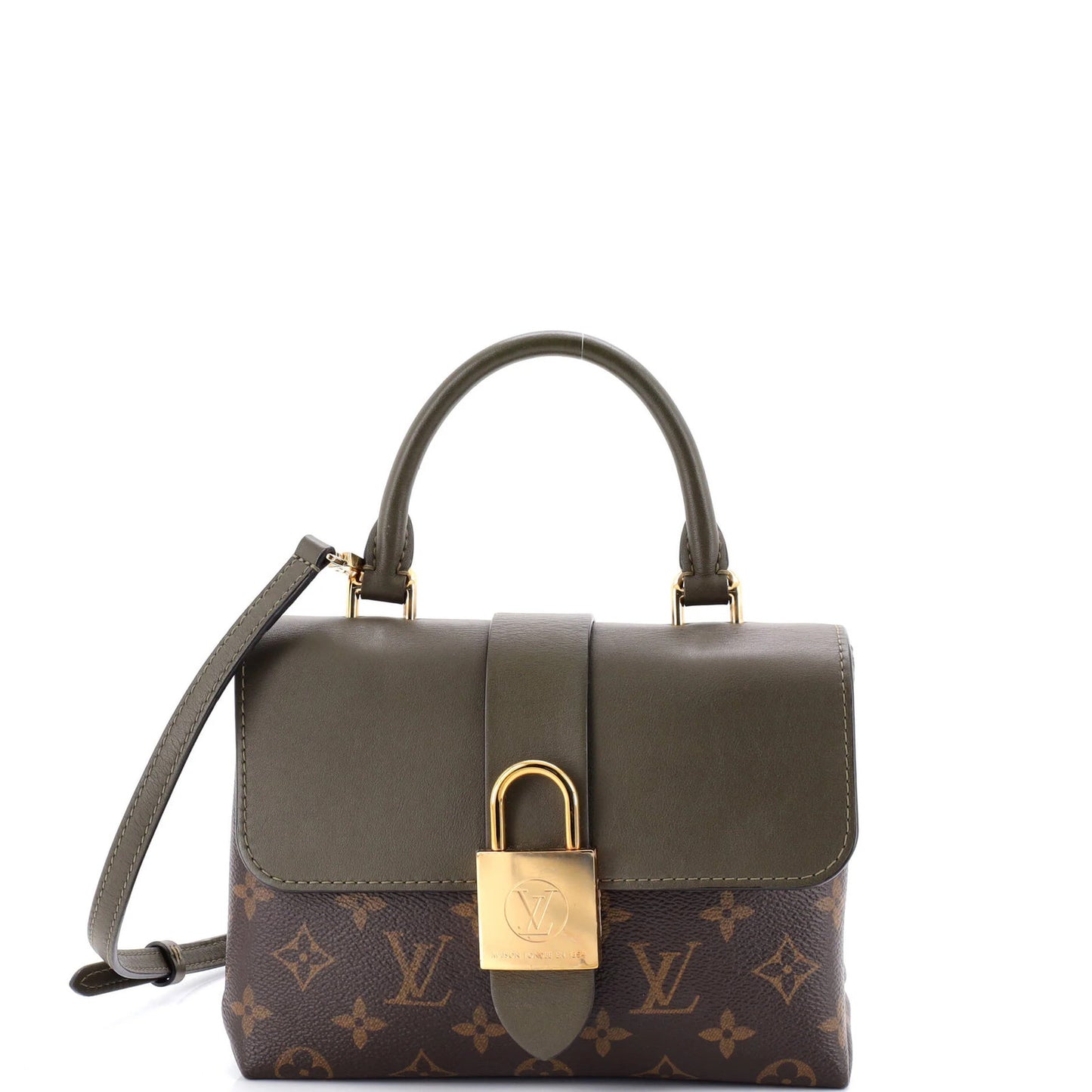 Louis Vuitton Locky Handbag Monogram Canvas With Leather Bb