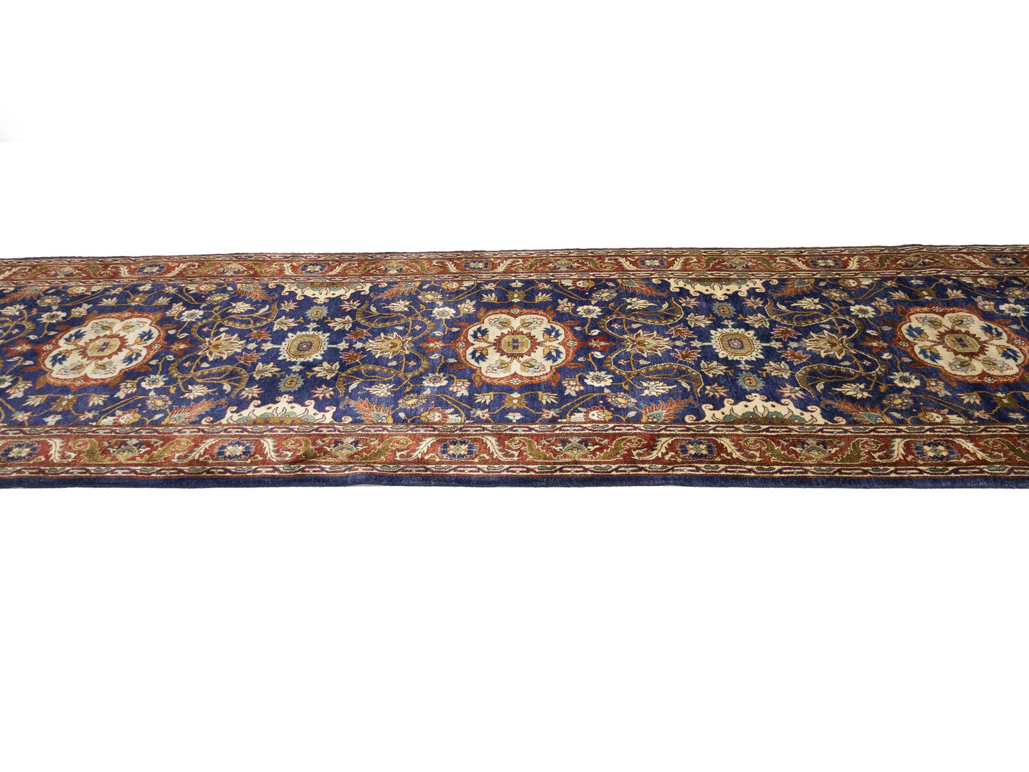 Hand-Knotted Wool Oriental Runner Rug Classic