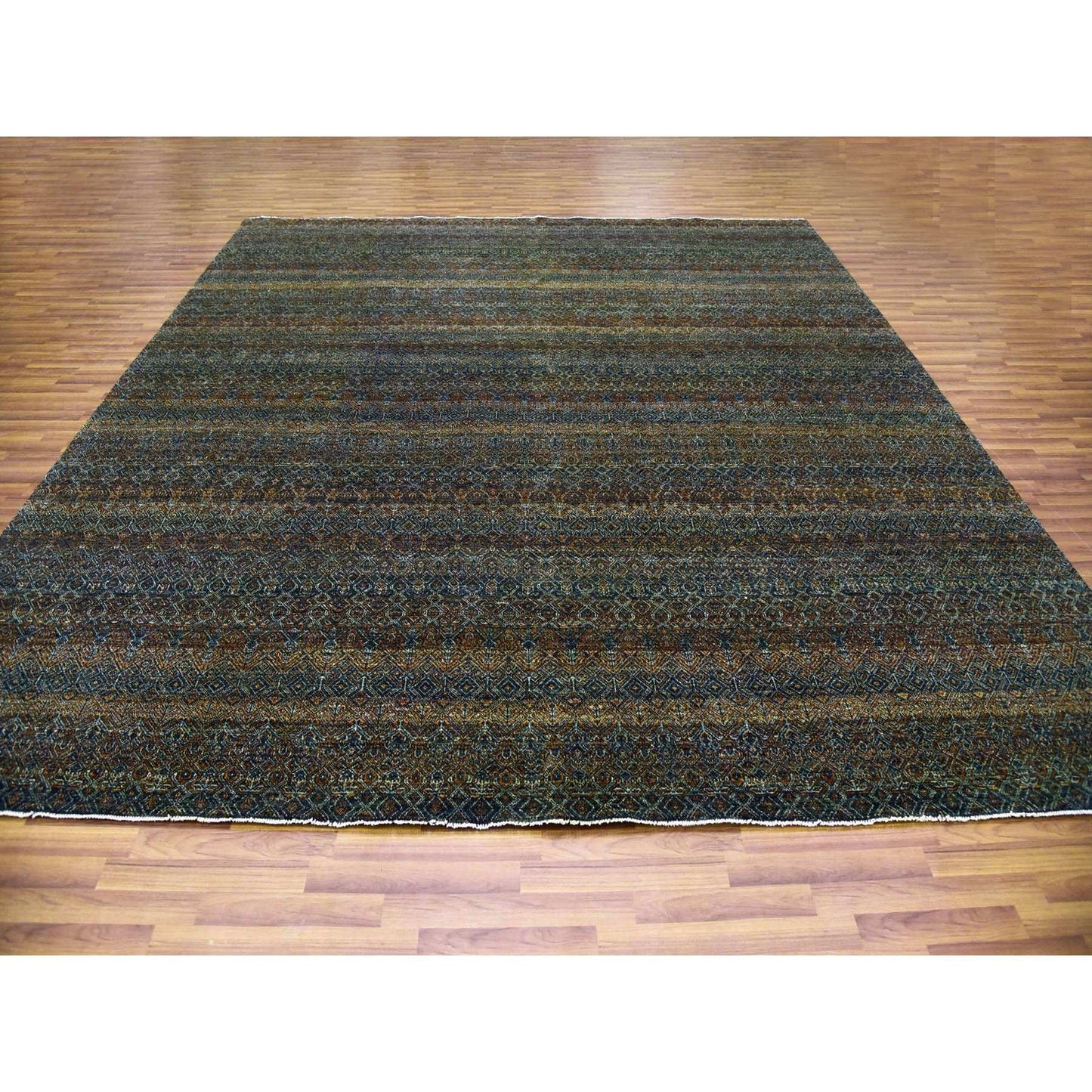 12'X12' Brown Kohinoor Herrita Design Wool Hand Knotted Xl Square Rug