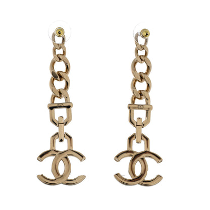 Chanel Cc Vendome Dangle Earrings Metal With Crystals And Faux Pearls