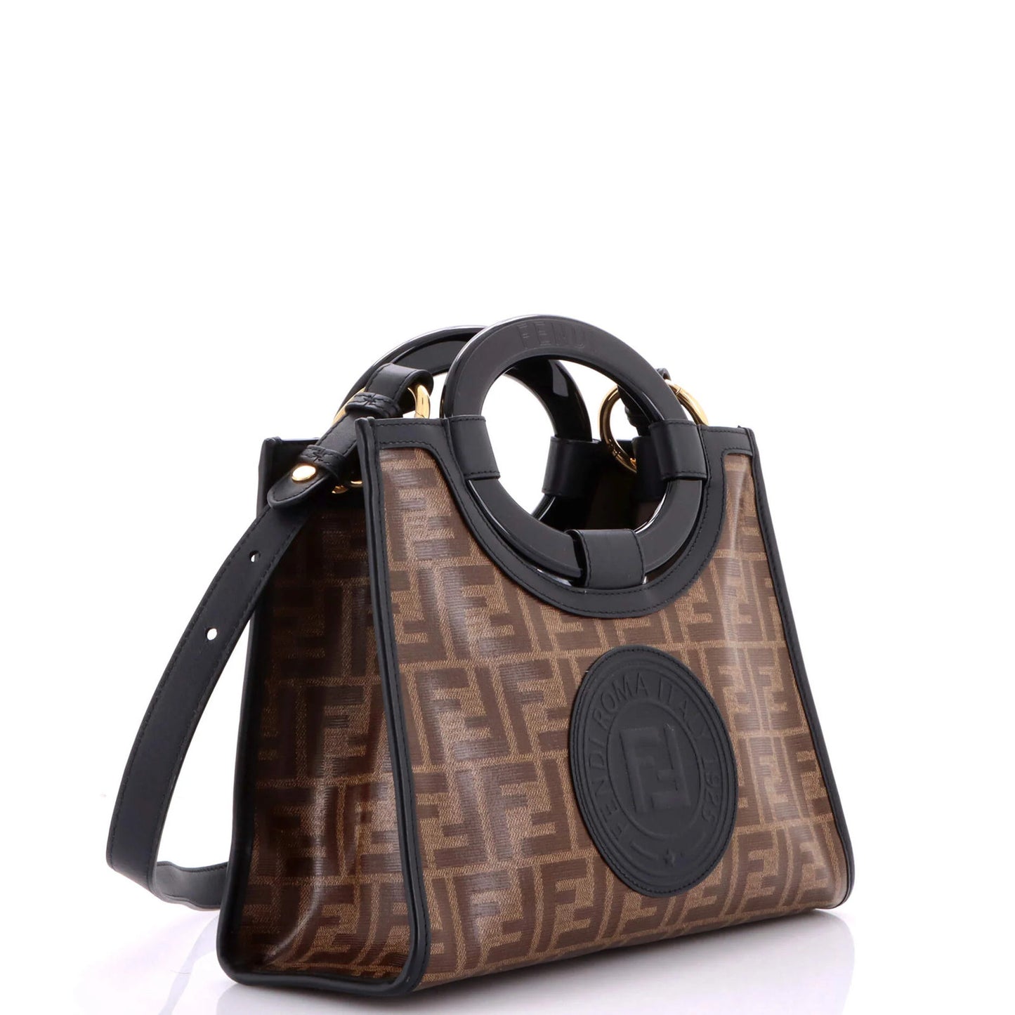 Fendi Runaway Shopper Tote Zucca Coated Canvas Small