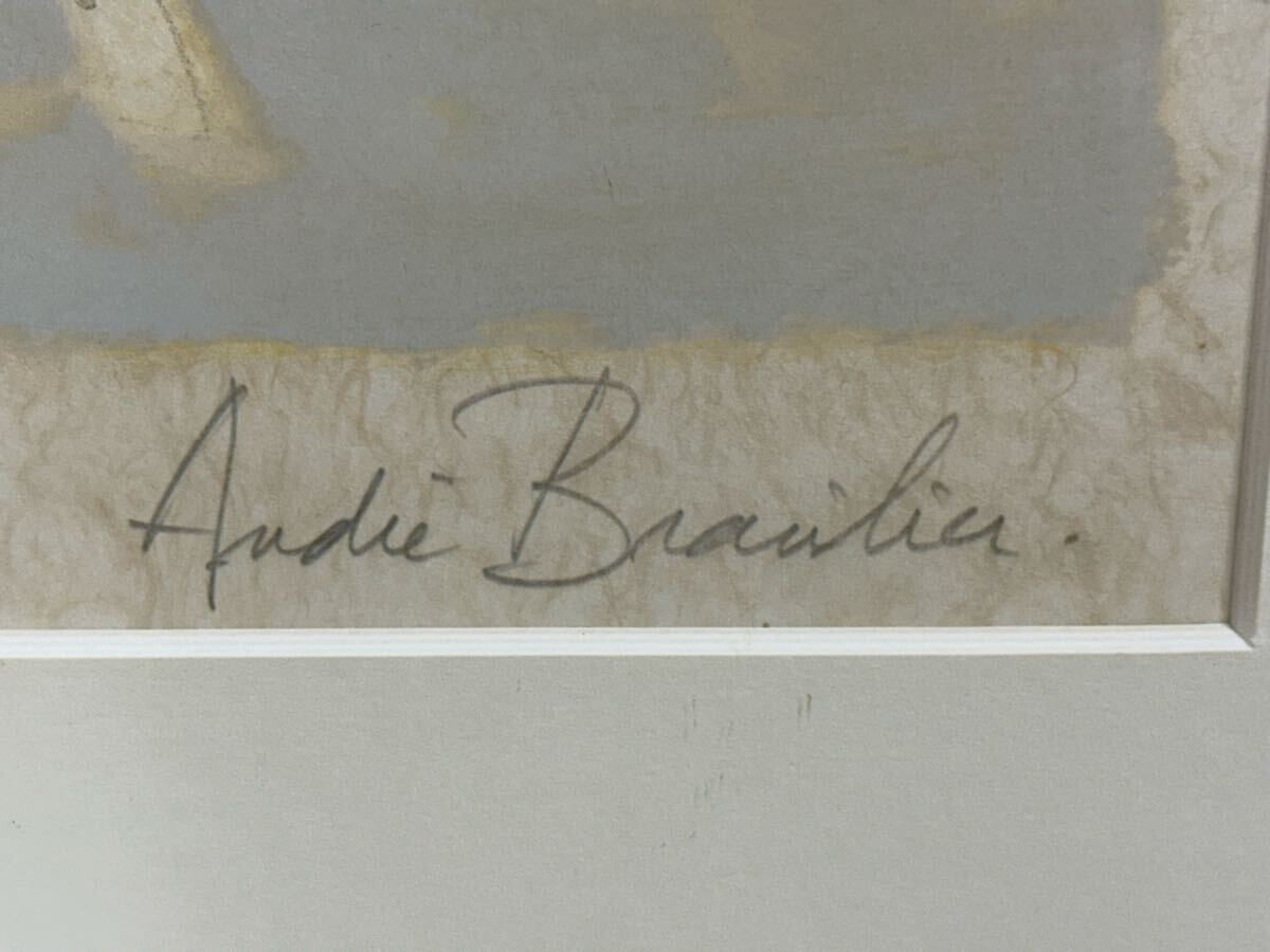 Authentic Andre Brasilier Lithograph "Flanders Coast" Signed Framed