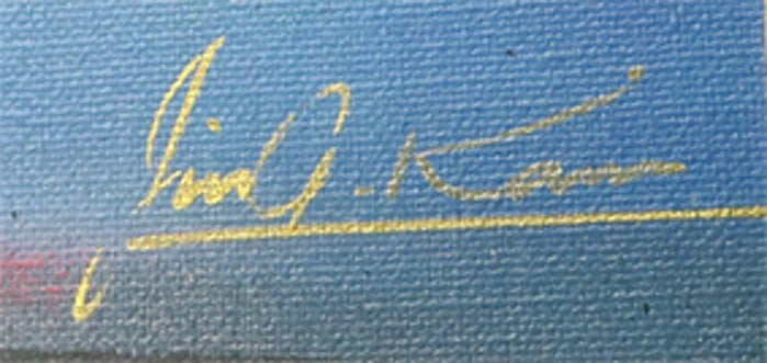 Jin G Kam (Chinese) String Quartet Original Oil Painting On Canvas Signed Framed