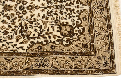 Handmade Kirman Oriental Runner Rug Plush Floral