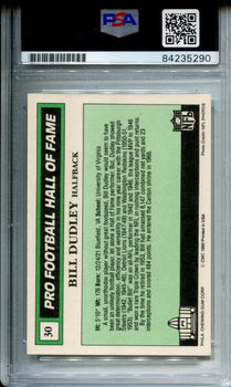 Bill Dudley 1990 Autographed Swell Football Card