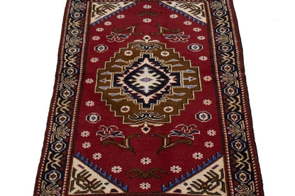 Hand-Knotted Geometric Tribal Oriental Area Rug
