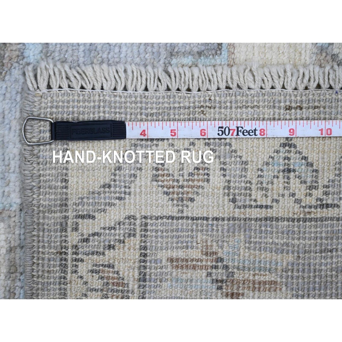 2'8"X10'7" Gray Anatolian Village Inspired Wool Hand Knotted Runner Rug