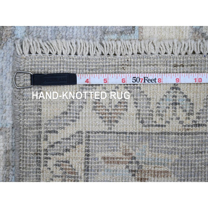 2'8"X10'7" Gray Anatolian Village Inspired Wool Hand Knotted Runner Rug