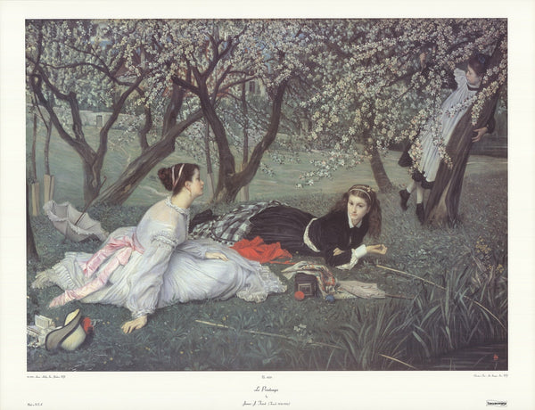 James J. Tissot Le Printemps " Offset Lithograph Impressionis