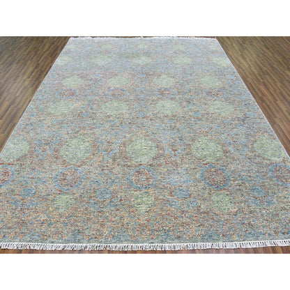 9'2"X12' Natural Dyes,Obscured And Subtle Hand Knotted Oriental Rug