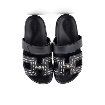 Hermes Women'S Chypre Sandals Studded Leather