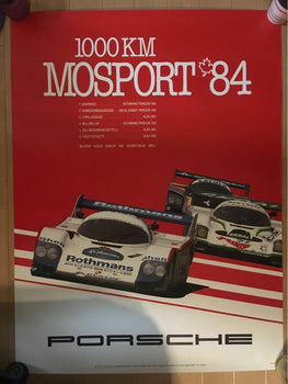 Original Vintage Rare Porsche Race Poster 1984 1000Km Mosport 4030Inch