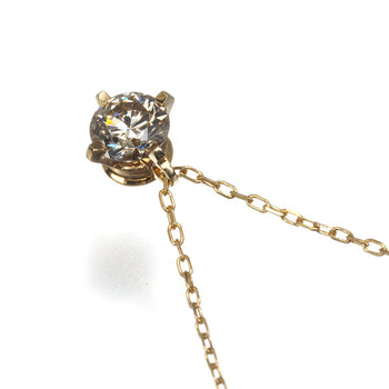 Kashikey Necklace Solitaire Diamond 0.27Ct 18K 750 Yellow Gold