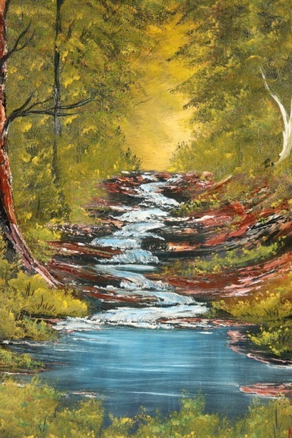Helen Jo Nichols "Forest Stream" 1994 Original Oil Painting Signed F10 Landscape