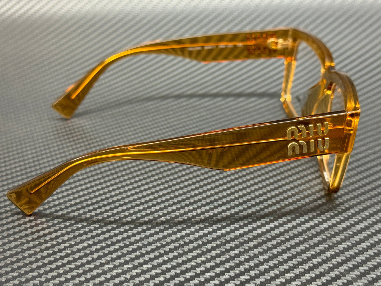 Miu Miu Mu 02Xv 16Q1O1 Orange Transparent Women'S 52 Mm Eyeglasses