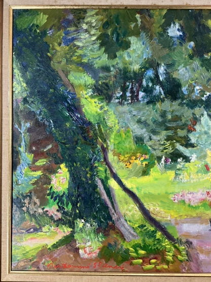 Louis Berthomm Saint-Andr Oil Painting "Ivy-Covered Tree" French Landscape 25F