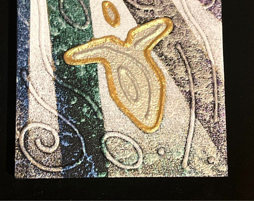 Andy Lakey - Archangel Michael Original Textured Painting On Wood Signed Framed