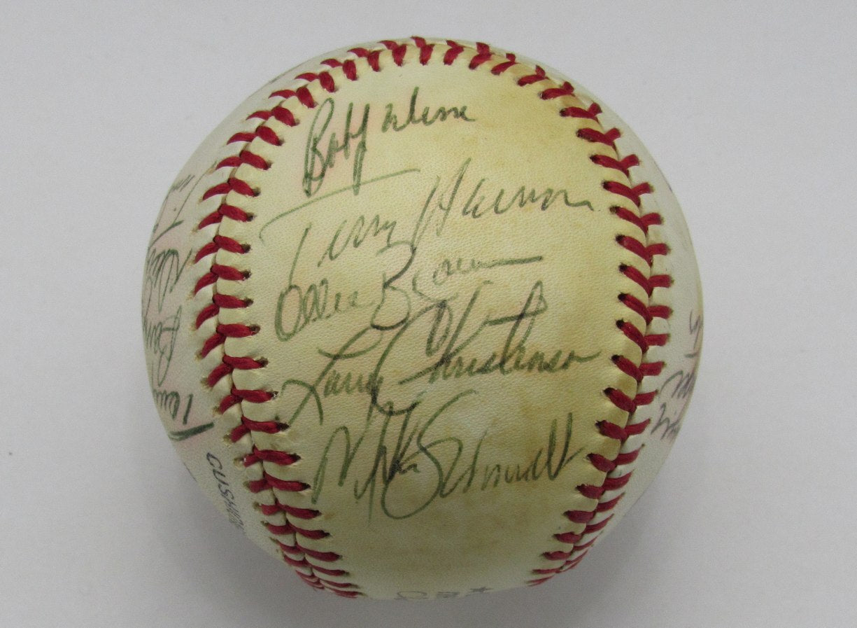 1977 Phillies Team Signed By 19 Onl Baseball Schmidt Nl East Champions 191895