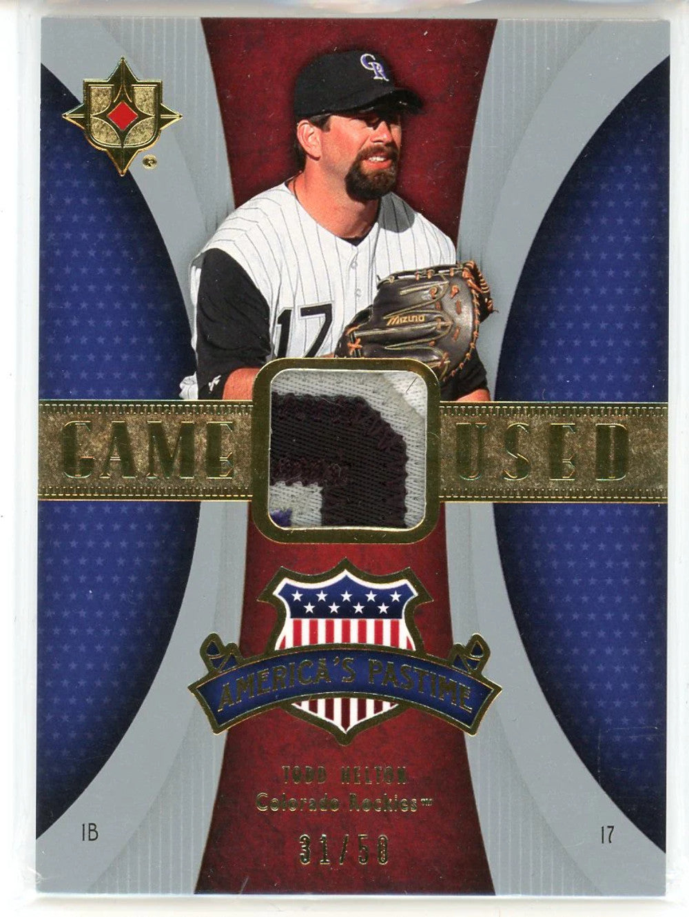 Todd Helton 2007 Upper Deck America'S Pastime Game Used Patch Card #Pm-Th
