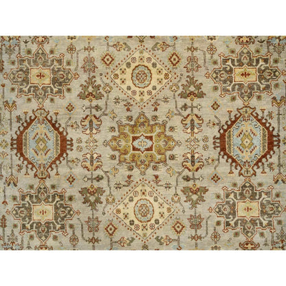 10'X10' Light Gray Karjihooz Design Pure Wool Hand Knotted Round Rug