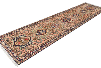 Handmade Pale Pink Oriental Runner Rug Tribal