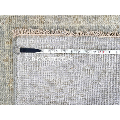 2'5"X8'7" Gray Oushak Supple Collection Hand Knotted Soft Wool Runner Rug