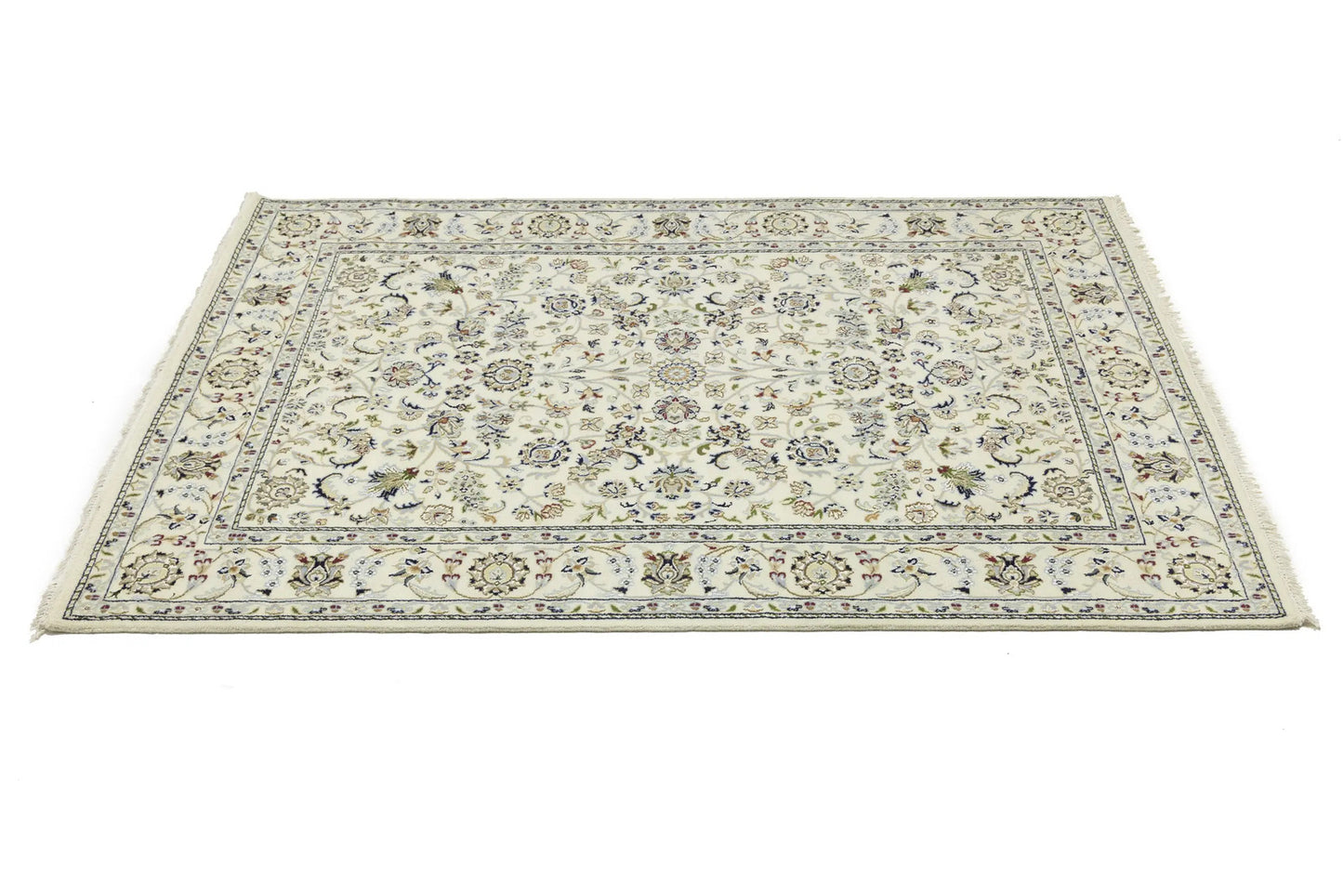 5'5X7'9 Classic Cream Floral Indo-Nain Rug Oriental Living Room Decor Carpet