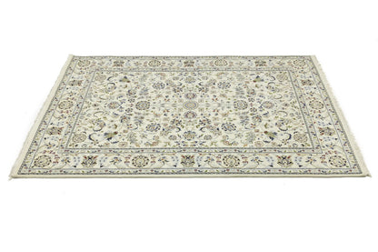 5'5X7'9 Classic Cream Floral Indo-Nain Rug Oriental Living Room Decor Carpet