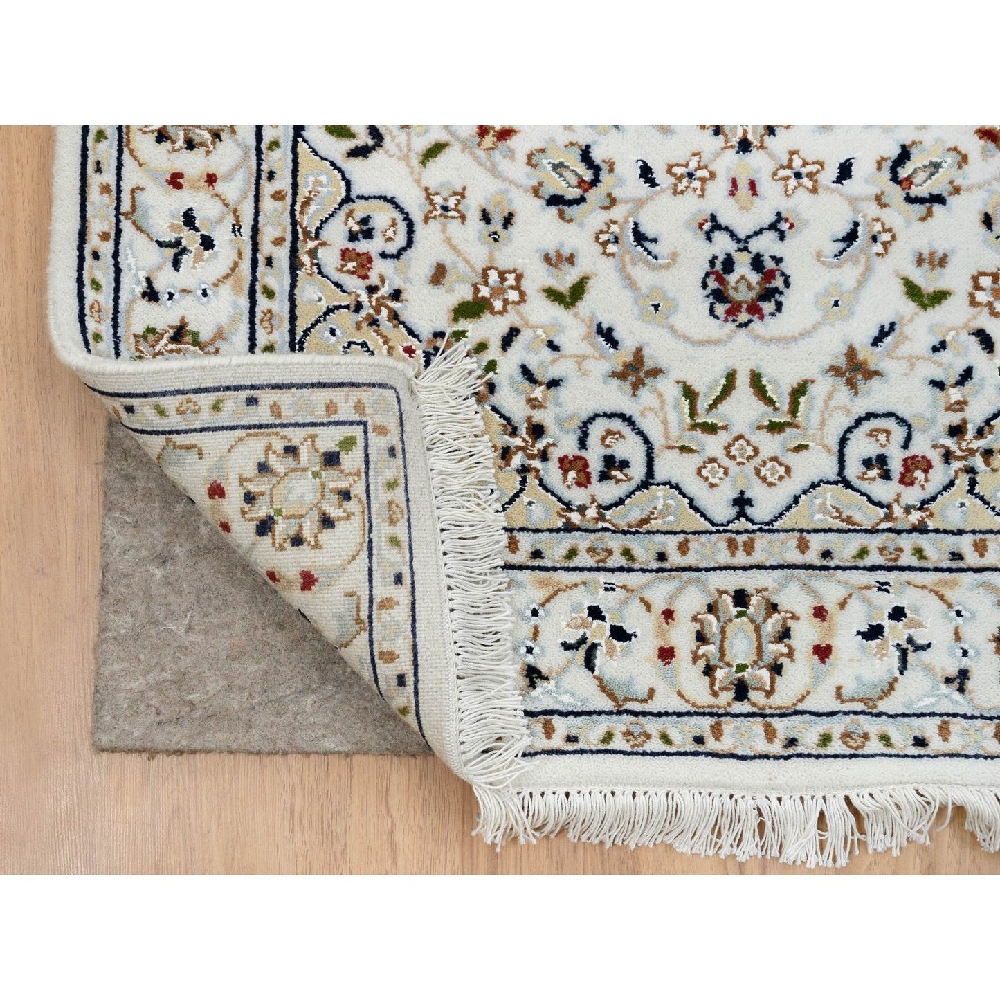 2'9"X26'2" Ivory 250 Kpsi Wool Hand Knotted Nain Xl Runner Rug