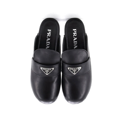 Prada Women'S Logo Mule Clogs Leather