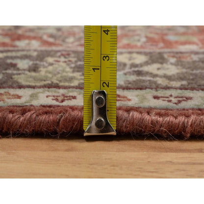 2'x3'1" Red Antiqued Tebraz Hand Knotted New Zealand Wool Mat Small Rug