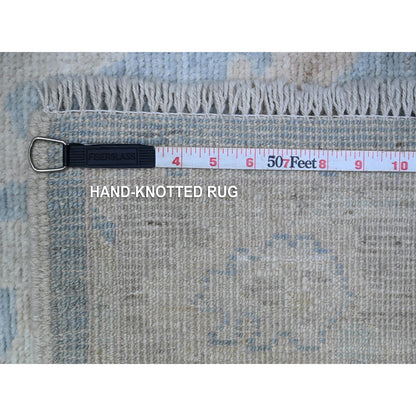 2'9"X15'4" Riviera Blue Afghan Angora Oushak Xl Runner Oriental Rug