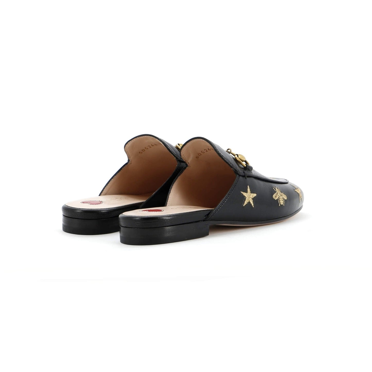 Gucci Women'S Princetown Mules Embroidered Leather