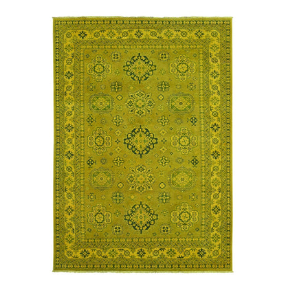 6'X8'6" Golden Brown Overdyed Kazak Tribal Design Hand Knotted Wool Rug