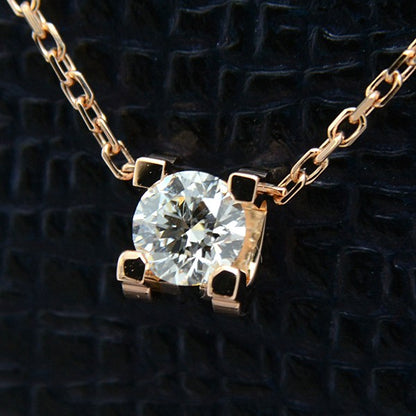 Cartier C De Cartier Diamond Necklace 0.23Ct Pink Gold 750Pg