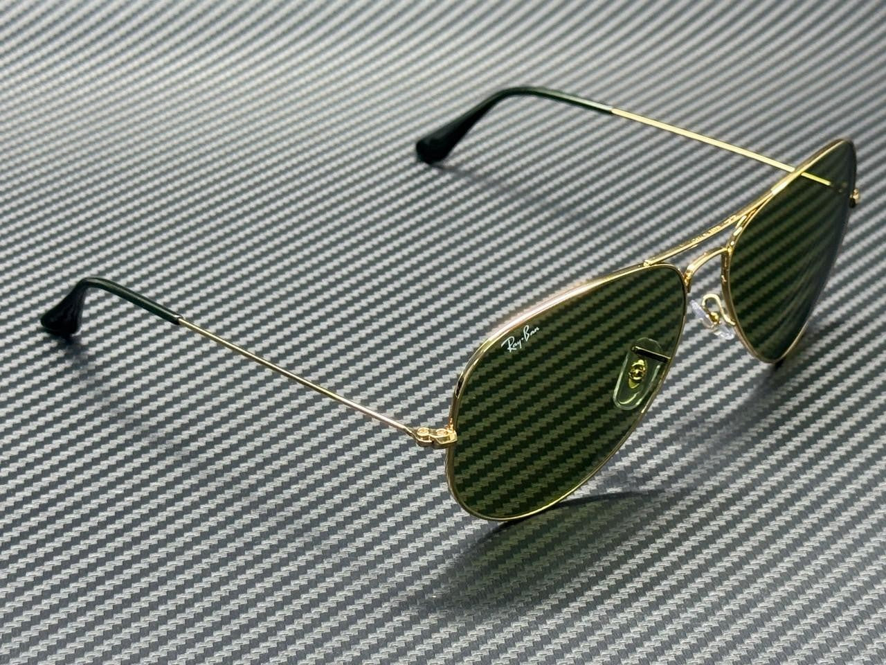RAY BAN RB3025 001 4E Arista Gold Green 58 mm Unisex Sunglasses