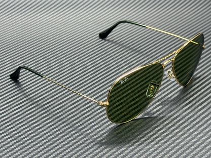 RAY BAN RB3025 001 4E Arista Gold Green 58 mm Unisex Sunglasses