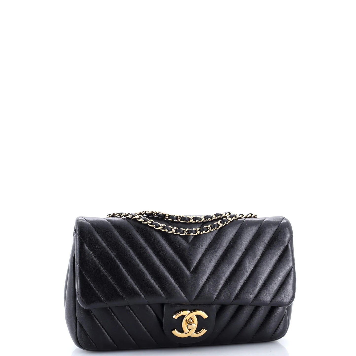 Chanel Classic Single Flap Bag Chevron Lambskin Medium