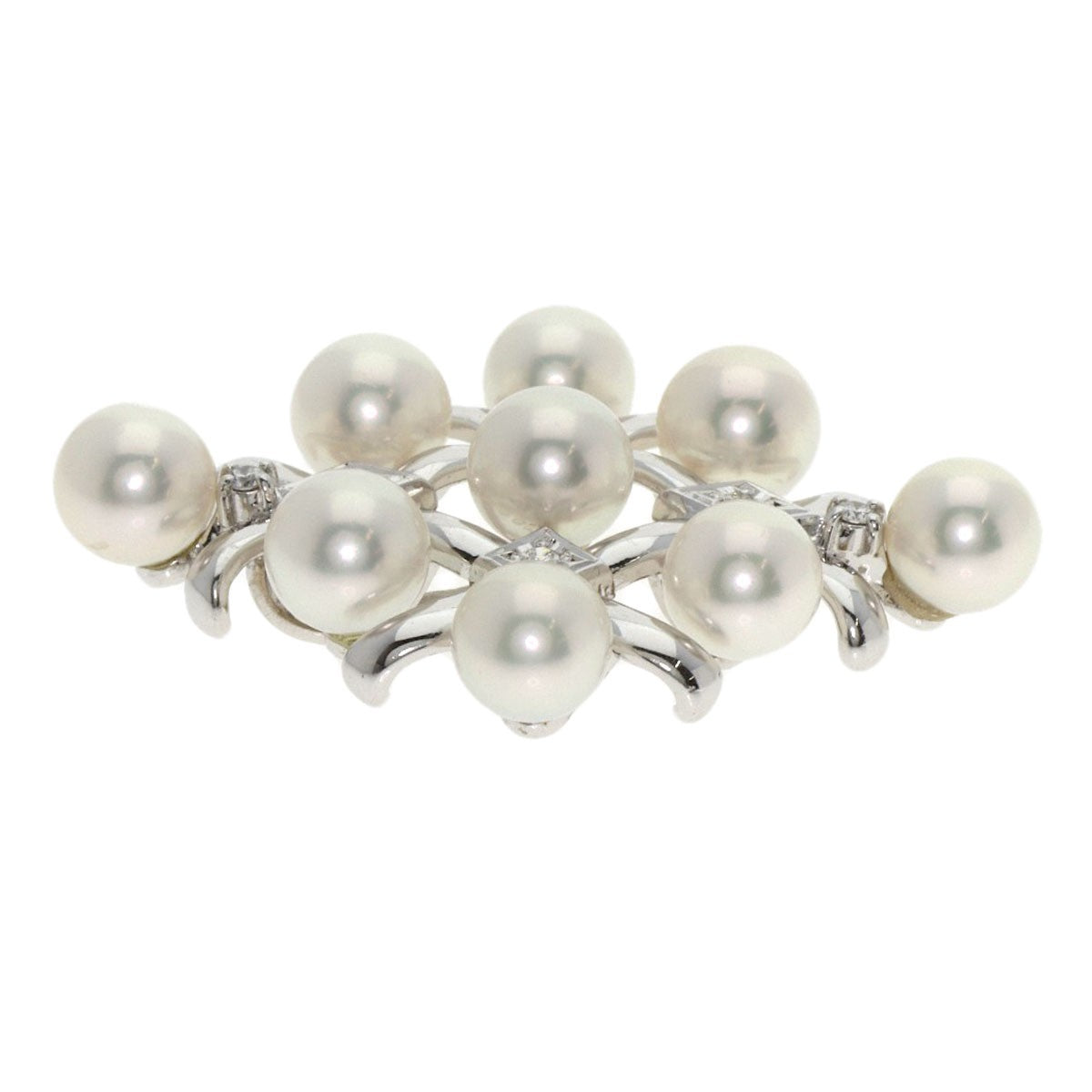 Gold MIKIMOTO Pearl Diamond Pendant top K18 White