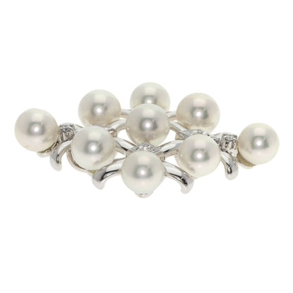 Gold MIKIMOTO Pearl Diamond Pendant top K18 White