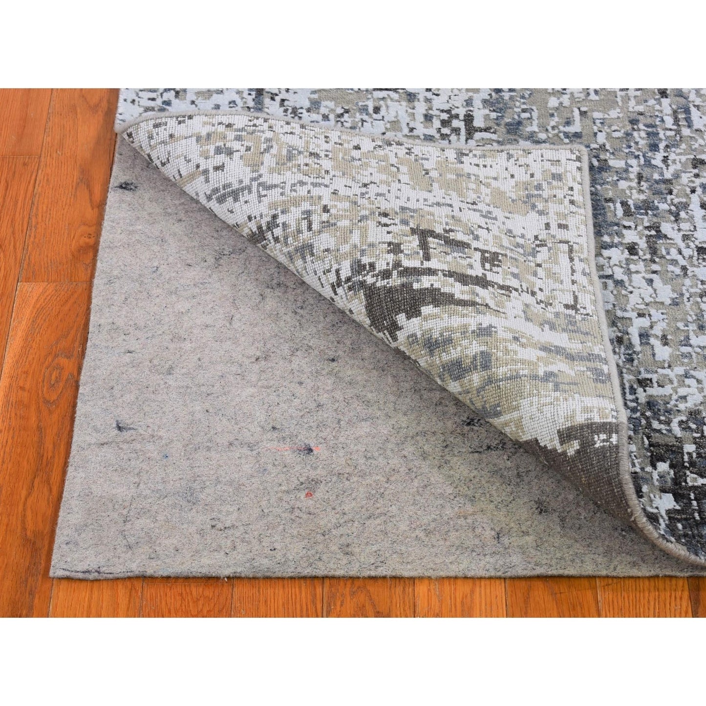 Rug 2'6"x12' Wool Runner Abstract Design Denser Weave Handmade