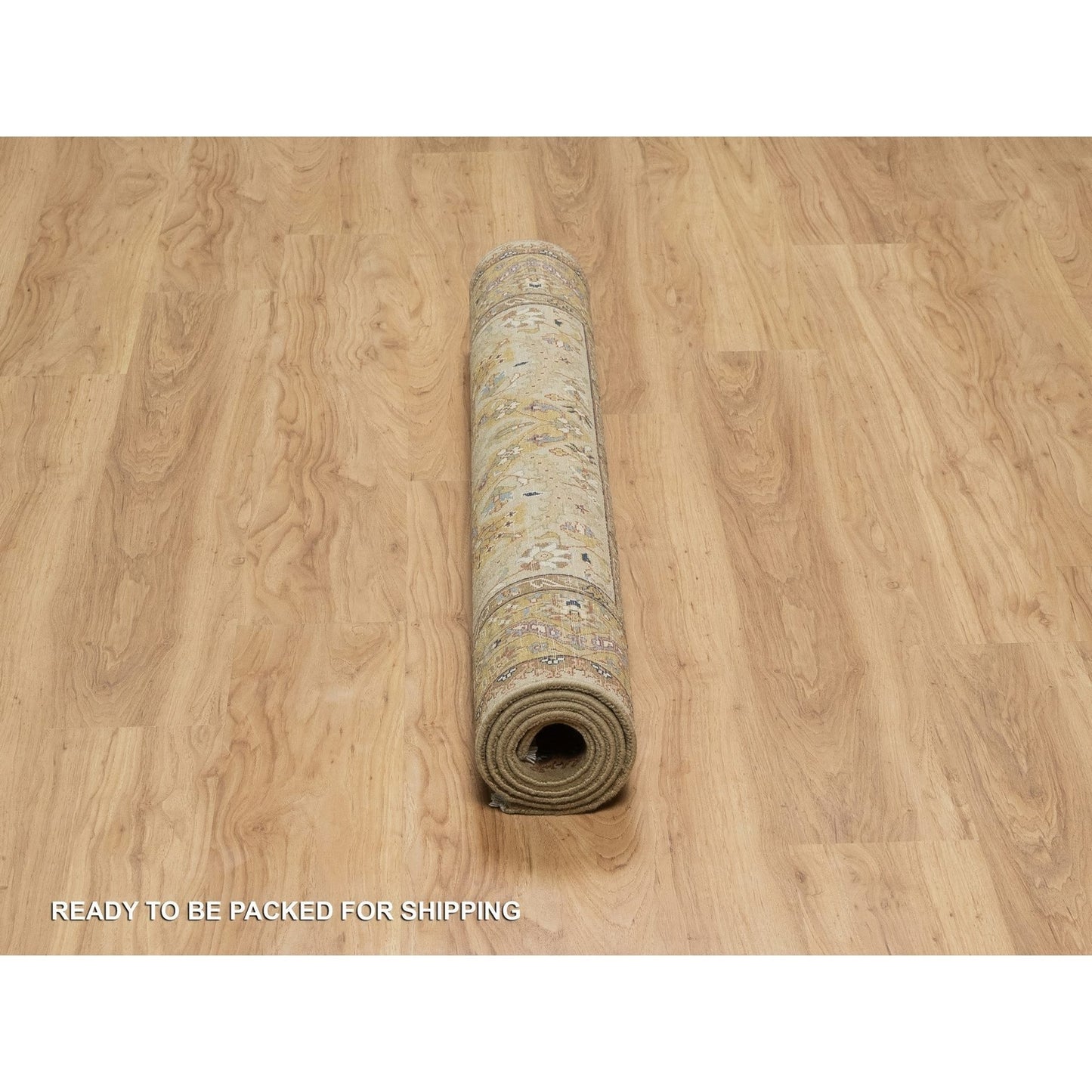 4'1"X6' Brown Tebraz Revival New Zealand Wool And Silk Hand Knotted Rug