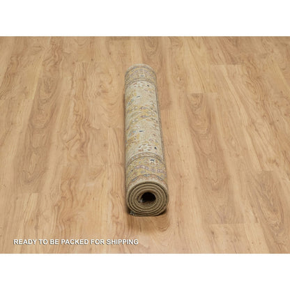 4'1"X6' Brown Tebraz Revival New Zealand Wool And Silk Hand Knotted Rug